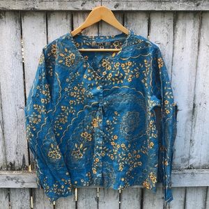 Flax linen printed shirt